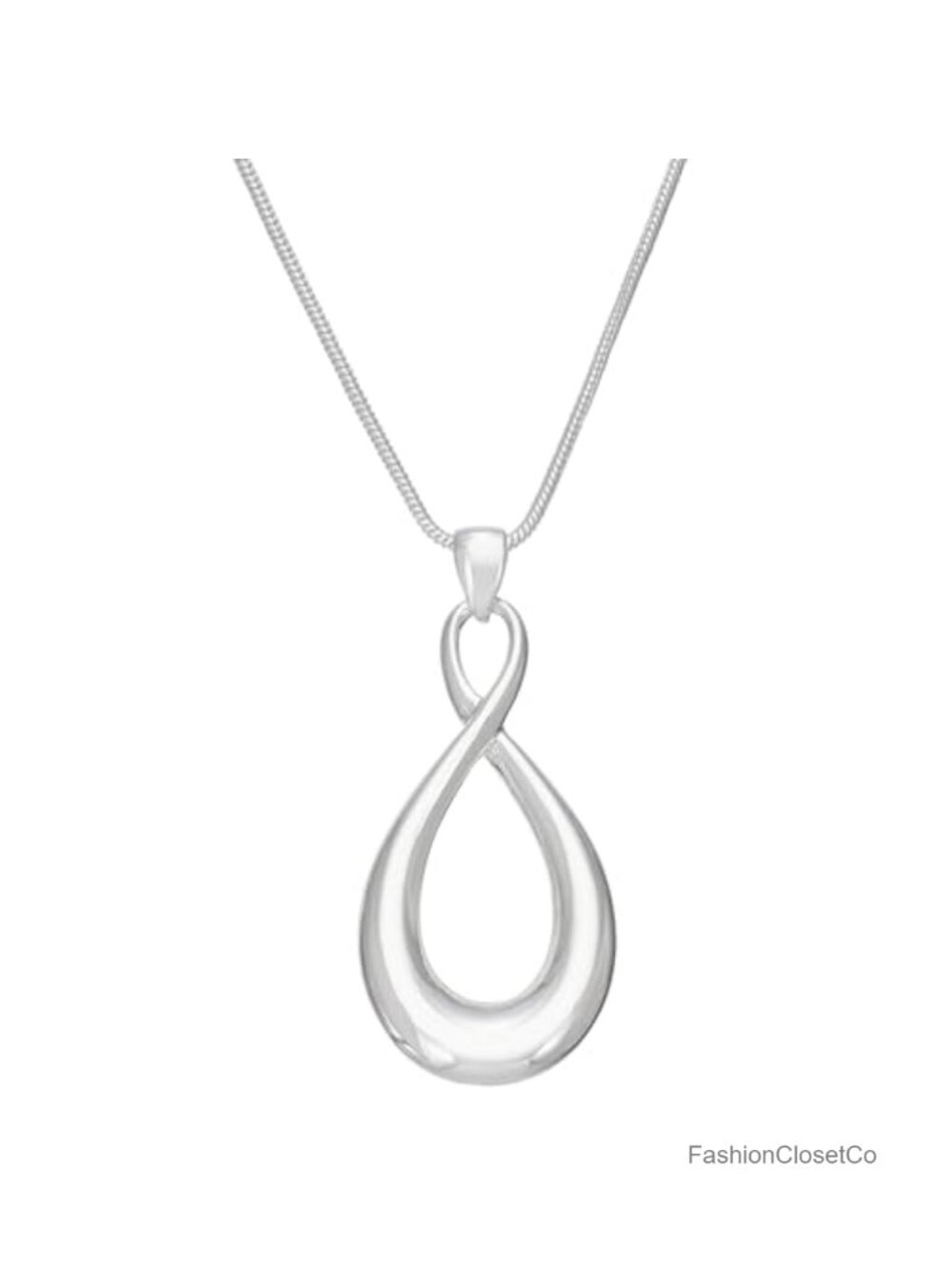 Napier 24" Snake Chain Necklace with Infinity Pendant, 3" Extender, Brass,